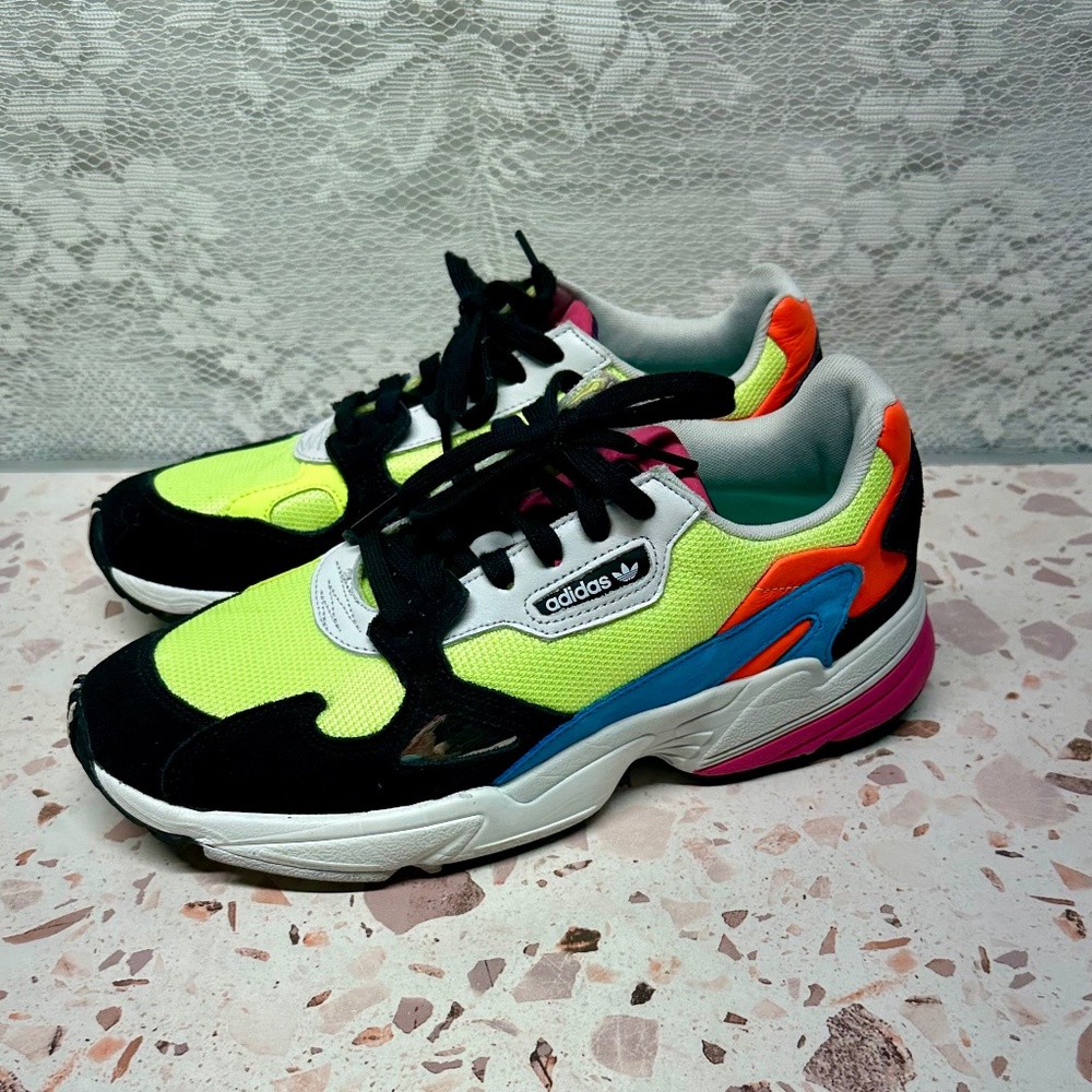 Adidas Falcon Torsion Neon Sneakers Multicolor Women’s Size 10